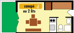 Studio-cabine 4�personnes